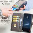 Designed for Google Pixel 8A Case Wallet,Women Flip Folio Cover with Embossed PU Leather Stand Credit Card Holders Slots Wrist Strap Phone Case for Google Pixel 8A (Gray Cube) (2)