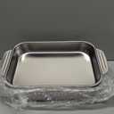 2 Pcs Stainless Steel Cake Pan 9 x 13 Inch Baking Pan with Handle Rectangle Baking Bakeware for Fish Cakes Breads Casseroles Vegetables Dishwasher Safe