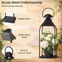 Decorative Metal Lanterns Indoor Outdoor, Set of 3 Outdoor Candle Holder