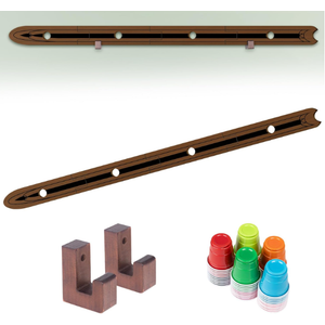 Extguds 5 FT Shot Board with Wall Mounts,4 Person Version,Sets:1 Shot Board + 2 Wall Mounts+50 Cute Shot Glasses, Perfect for Weddings,Bar,Family Gathering, Party