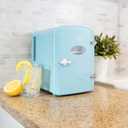 Koolatron Retro Mini Fridge 4 Liter Green Portable Refrigerator for Bedroom Office Dorm Skincare Table Top Beverage Cooler Travel Bottle Warmer Kimchi Fridge Car Outdoor Patio 6 Can Capacity
