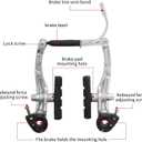 Gashwer Complete Bike Brakes Set, Universal Bike Front and Rear MTB Brake, Inner and Outer Callipers Cables Lever Kit with Multi-Tool Wrenches Silver