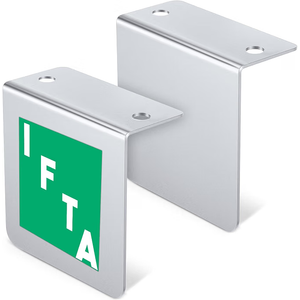 Yaocom 2 Pack Chrome l Bracket Universal 4" x 4" Flat Permit Panel Permit Sticker Holder Chrome-Plated for IFTA and DMV Class Truck, Car Parking Passes, Permits, Vehicle Emblems Mounting