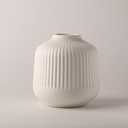 White Ceramic Vase for Flowers, 6 Inch Flower Vases Home Decor, Boho Vases for Pampas Grass,Vase for Centerpieces Living Room Table Entryway Shelf (Small)