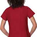 Koi Women's Nicole Super Comfy Pullover Style Scrub Top with Rib Trim, Ruby, Small (Red, S)