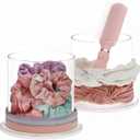 STORi Bella 2-Pack Headband and Scrunchie Holder | Clear Plastic Organizer Display Stand | Holds Hair Ties, Accessories, and Jewelry | Made in USA