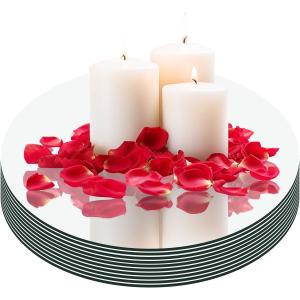 8 Pack Round Mirror Centerpieces for Tables Decorations, 10" Acrylic Circle Mirror Centerpieces Mirror Tray Candle Plate Centerpiece for Wedding Table Centerpieces Decorations Wall Decor