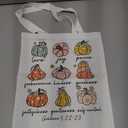 Sldpngo Fall Canvas Tote Bags Galatians Pumpkin Tote Bag Reusable Cotton Handbag Grocery Bags for Shopping Market Autumn Theme Harvest Party Gift for Women