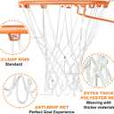 Heavy Duty Basketball Net Replacement All Weather Basketball Net Fits Standard Indoor or Outdoor, 12 Loop (White)