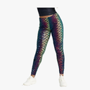 Lularoe Leggings (US, Alpha, One Size, Regular, Regular, Purple Blue and Green Bubble Scales), Size TC, Pack Of 2