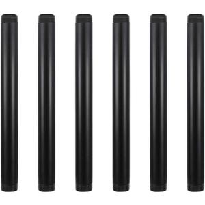 GeilSpace 6 Pack 3/4"  10" Pre-Cut Black Metal Pipe, Industrial Steel Fits Standard Three Quarters Inch Threaded Pipes and Fittings - Vintage DIY Industrial Shelving (3/4"  10", Black)