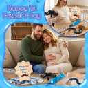9Pcs Pregnancy Announcement Set Coming Soon Baby Announcement Ideas Include Happy Father's Day Wooden Sign Balloon Beads Garland New Parents Pregnancy Reveal Photo Prop Backdrop for 1st Father's Day