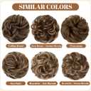 CJL HAIR Large Messy Bun Hair Piece Wavy Curly Scrunchies Synthetic Chignon Ponytail Hair Extensions Thick Updo Hairpieces for Women Brunette/Honey Blonde
