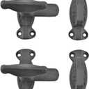 Renovators Supply Manufacturing Door Latch 2 in. Black Wrought Iron Latch Latch Lock for Cabinets/Windows with Mounting Hardware Pack of 2