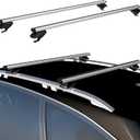 COWVIE 53 Inch Aluminum Roof Rack Cross Bars for Raised Side Rails, Adjustable Cargo Bars, Hold 165 LBS, Silver