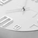 Bernhard Products Silver Wall Clock 12 Inch Silent Non-Ticking Quality Quartz Battery Operated Round White Decorative Modern Design for Home/Office/Kitchen/Bedroom/Living Room (Silver & White)
