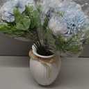 Peonies Artificial Flowers in Vase, Fake Hydrangea Silk Peony Flower Bouquet with Vase Faux Flowers Arrangement Decor Home Table Dining Room (Blue)