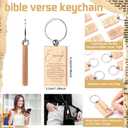 Sureio 48 Pcs Grandparents Day Church Gifts Bulk Baptism Party Favor Christian Keychain Bible Verse Keychain for Father Dad Godfather Men (Rectangle)