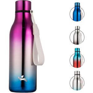 Konokyo Insulated Water Bottle with Strap,18 oz Double Wall Stainless Steel Vacuum Bottles Metal Water Flask,Wonderland