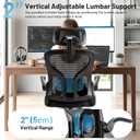 Office Chair Ergonomic Desk Chair with Adjustable Headrest Lumbar Support, High Back Breathable Mesh Chair with 120° Tilt & Flip-Up Armrests, Swivel Comfy Task Computer Chair for Work, Study