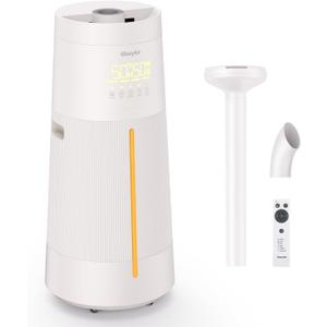 Humidifier Large Room - GloryAir 6.3Gal/24L 4X Atomizers Top Fill Whose House Large Cool Mist Quite Humidifiers 1500mL/h for Home Bedroom 3000 ft with Auto Mode for Commercial Office Plants (Beige)