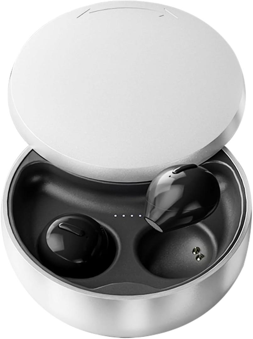 Smallest Invisible Earbuds Wireless Ear Buds Bluetooth in Ear Mini Discreet Small Tiny Earpiece Sleep Earbuds Hidden with Charging Case Headphones for Small Ears Work Sleeping Android iOS Black
