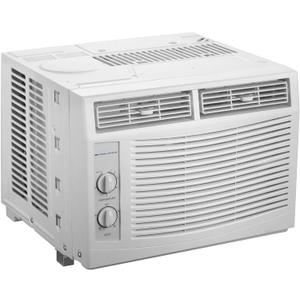 Cool-Living 5,000 BTU 115-Volt Manual Control Window Air Conditioner - Cools up to 150 Sq Ft - Mechanical Controls - Reusable Filter - White - 2 Cooling Speeds