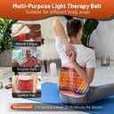 Red Light Therapy Belt for Body, Cordless Infrared Light Therapy Wrap with Vibration 660nm 850nm, Heating Light Therapy Wrap Belt for Back Shoulder Waist Muscle, Black