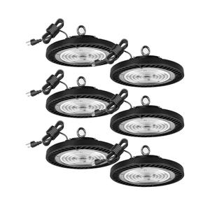 300W-6Pack UFO LED High Bay Light,30000lm 6000K Daylight 2000W Equivalent with US Plug Cable LED Garage Lights Commercial Warehouse Area Light Workshop Garage Factory Lowbay Area Lighting