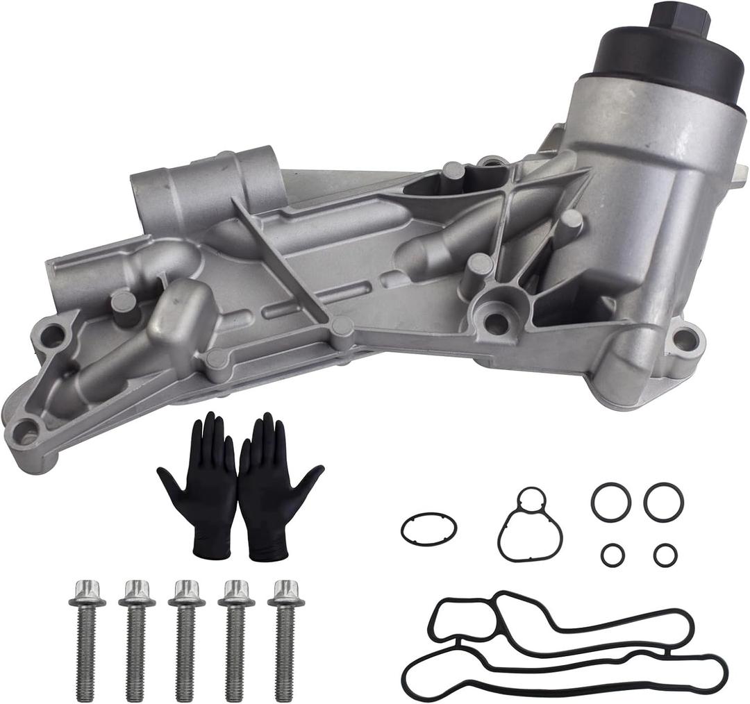 Upgrade aluminium Oil FILTER HOUSING With Engine Oil Cooler and aluminium cap compatible with Chevy Cruze Aveo Sonic MalibuPontiac G3Saturn Astra 1.6L 1.8L