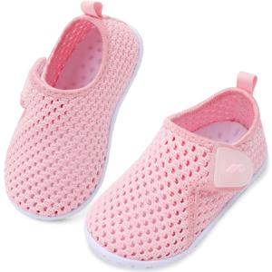JIASUQI Baby Boys Girls Barefoot Swim Pool Water Shoes Beach Walking Sandals Athletic Sneakers (Pink, XS)