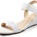 DREAM PAIRS Women's Low Heel Wedge Sandals, Comfortable Slip-On Elastic Ankle Strap Summer Business Casual Dress Shoes, 95