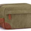 Vorspack Travel Toiletry Bag - Hanging Toiletry Bag for Men Water Resistant Canvas Shaving Bag with Large Capacity for Travel - Green (Medium)