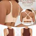 Womens Wireless Bras Push Up Bralette Supportive Everyday Bras Seamless Full Coverage Comfort T-Shirt Bra (Beige, M)