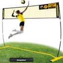 MangoStar Volleyball Net, 12FT Portable Volleyball Net for Backyard Beach, Adjustable Height, Freestanding Volleyball Net with Carry Bag for Indoor&Outdoor, Professional Net for Hitting&Serving