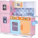 Lil' Jumbl Kids Kitchen Playset, Wooden Kitchen, Ice Dispenser, Colorful | Clicking Knobs, Play Phone & Towel Rack, Toddler Kitchen, Wooden Play Kitchen, Ages 3 and Up