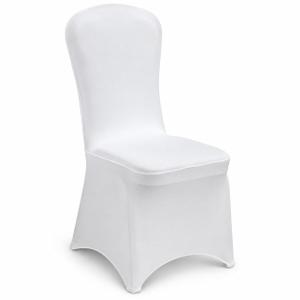 50 Pcs White Washable Removable Universal for Wedding Party Dining Banquet Polyester Spandex Stretch Slipcovers Chair Covers