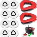 10-Pack Compatible with O-Cedar Mop Heads Replacements: 2 Mop Scrub Brush Head + 8 Microfiber Spin Mop Refills for EasyWring 1-Tank System - Enhanced Cleaning Performance