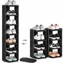 UFORU 8-Tier Small Vertical Shoe Rack with Top Panel,Plastic Shoe Organizer