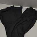 TNNZEET Black Flare Leggings for Women, Crossover Yoga Pants with Pockets Bootcut Flared Leggings (Large)