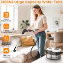 Pressurized Steam Cleaner, 3-Level Adjustable Handheld Steamer Cleaning for Home, 15s Fast Heat-Up & 47.3oz Tank, 2500W Multi-Surface Portable Steamer for Floor/Grout/Car/Kitchen & Bathroom, White