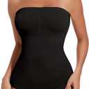 JOYSHAPER Strapless Shapewear Tank Top for Women Tummy Control Shapewear Camisole Compression Tube Top Long Bandeau Shaper (Small, Black)