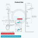 gotonovo Bathroom Exposed Shower Faucet Outdoor Shower System 8 Inch Rainfall Shower Head Set with Tub Spout and Handheld Spray Double Cross Handles Wall Mount with Shower Shelf Antique Brass