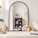 Arched Wall Mirror 36x24 Inch Black Bathroom Vanity Mirror with Metal Frame, Modern Arch Mirror for Bedroom, Living Room, Entryway, Wall Mounted Decorative Mirror
