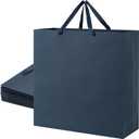 Sdootjewelry Navy Gift Bags Large, 17"x7"x17" Navy Blue Kraft Paper Gift Bags with Handles 3 Pack Heavy Duty Matte Tote Paper Bags, Shopping Bags, Kraft Bags, Party Bags, Retail Bags for Christmas Business