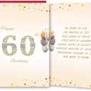 3 x 60th Birthday Card Gift for Women Men, Happy 60th Birthday Diamond Card Decorations, Funny 60 Years Old Birthday Gift for Husband Wife Mom Dad Sister Friends