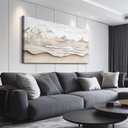 VXMXFTE Wall Decoration For Bedroom Natural Scenery Canvas Painting Wall Art For Living Room Dining Room Abstract Sea View With White Mountain Landscape Painting Artwork Offices Home Decor 24x48 In