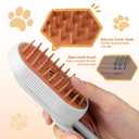 3 x Steam Brush for Cat & Dog  3-in-1 Spritz Pet Spray Hair Removal Comb for Grooming & Shedding Steam  Water Brush for Long & Short Haired Pets Includes Two Bottles Waterless 2*Shampoo (7.8-90ML, white)