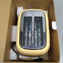 Toaster 2 Slice Retro Stainless Steel with 1.5 Extra Wide Slots Bagel, Defrost, Reheat, Cancel Functions, 6 Bread Shade Settings, Removable Crumb Tray, Yellow