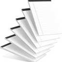 6pcs Small Note Pad 5x8 College Ruled Legal Pads Paper Notepads 6 Pack Study Back Writing Pads 5 x 8 Legal Pads Perforated Narrow Ruled Pads of Paper White